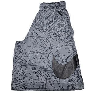 Nike Mens Gray Patterned Logo Athletic Shorts